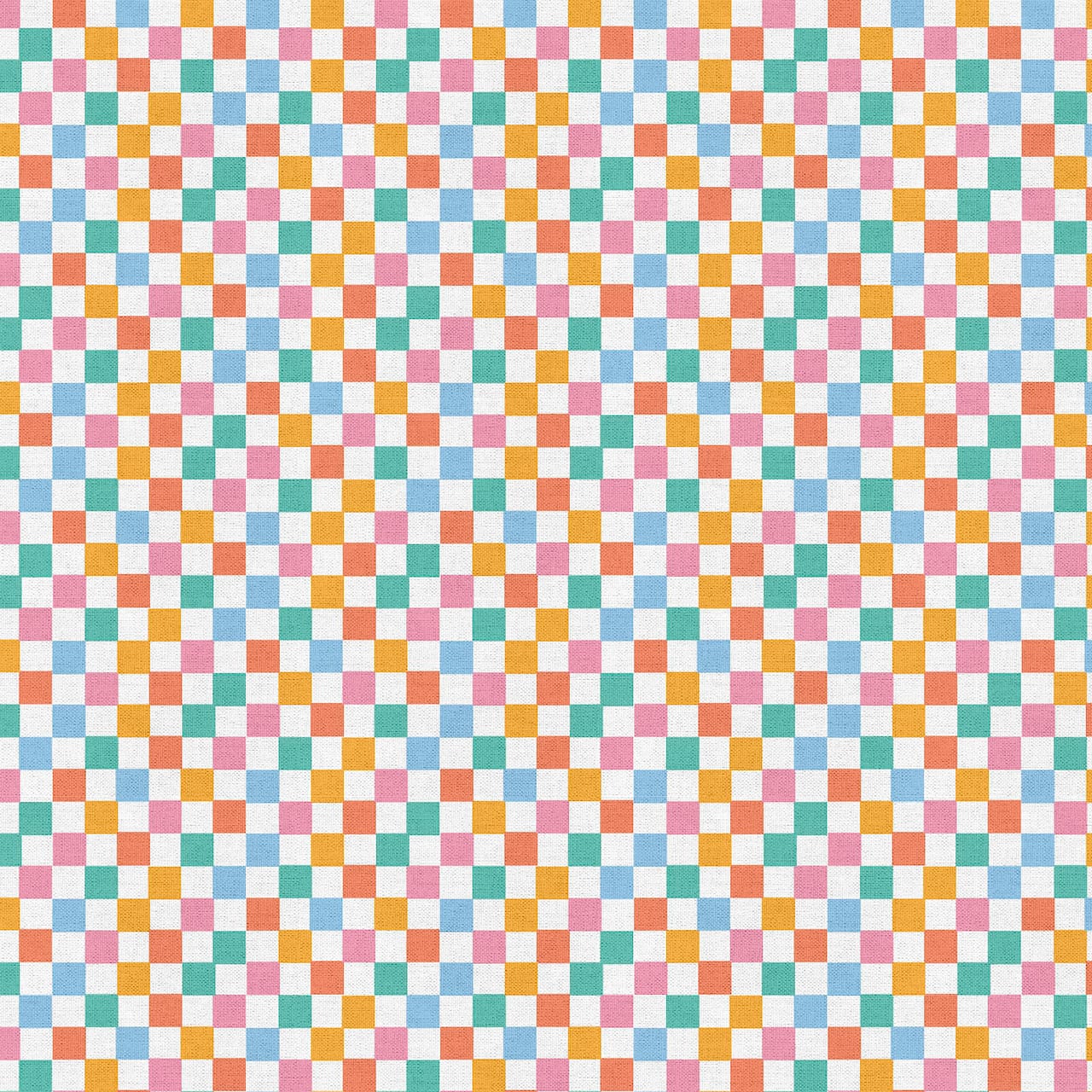 10 yd. Full Bolt: Fabric Editions Multicolor Retro Check Cotton Fabric